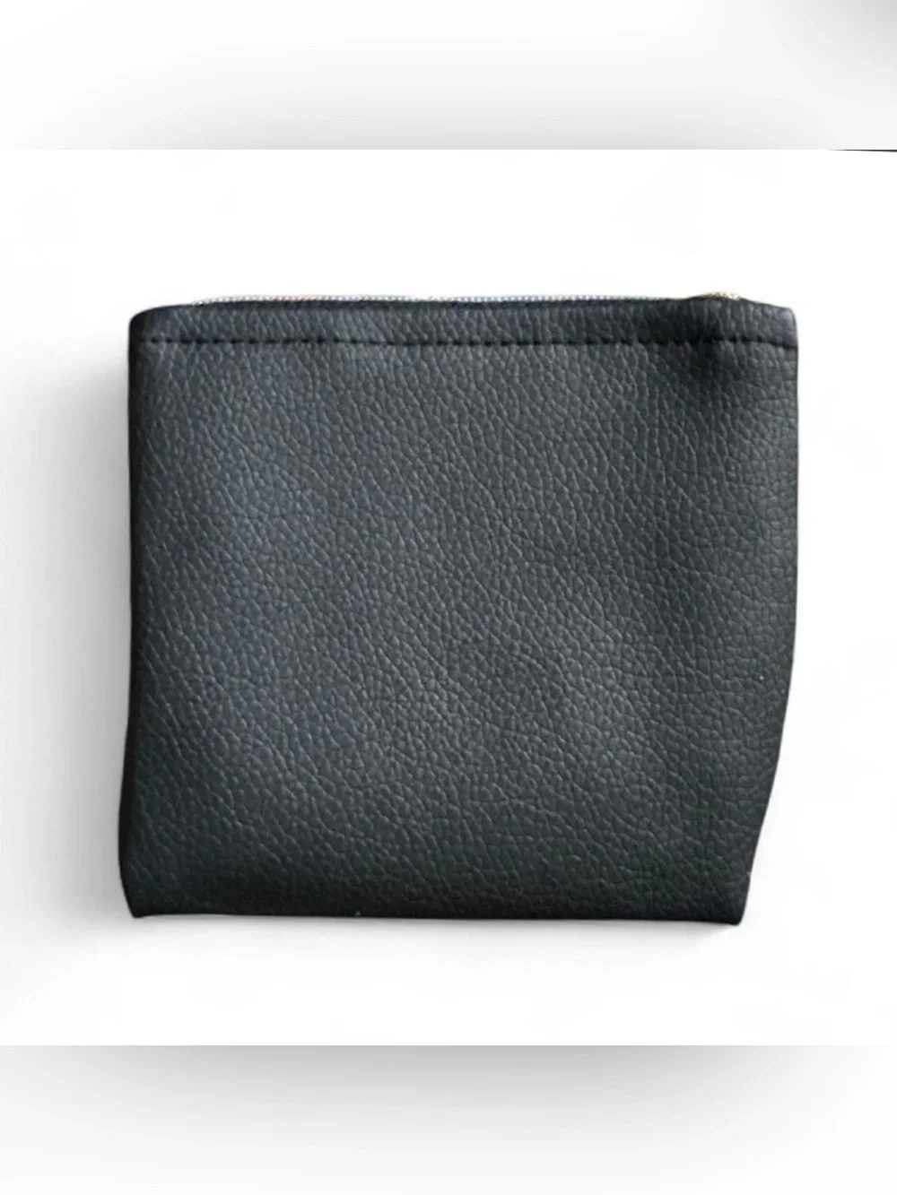 GLD Black Leather Zip Gift Pouch/Coin Purse Gold Logo Jewelry Holder Baddie